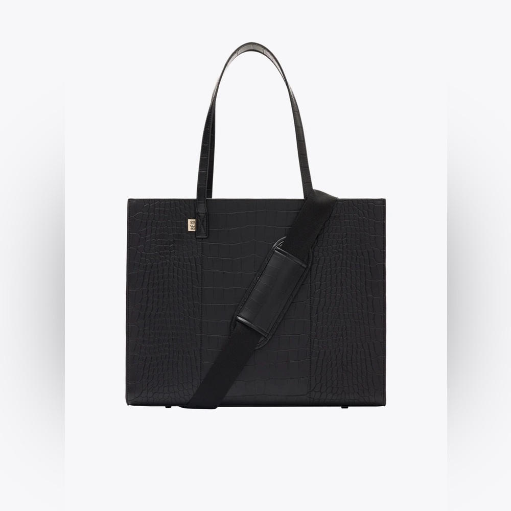 BEIS: The Large Work Tote, Black Crocodile